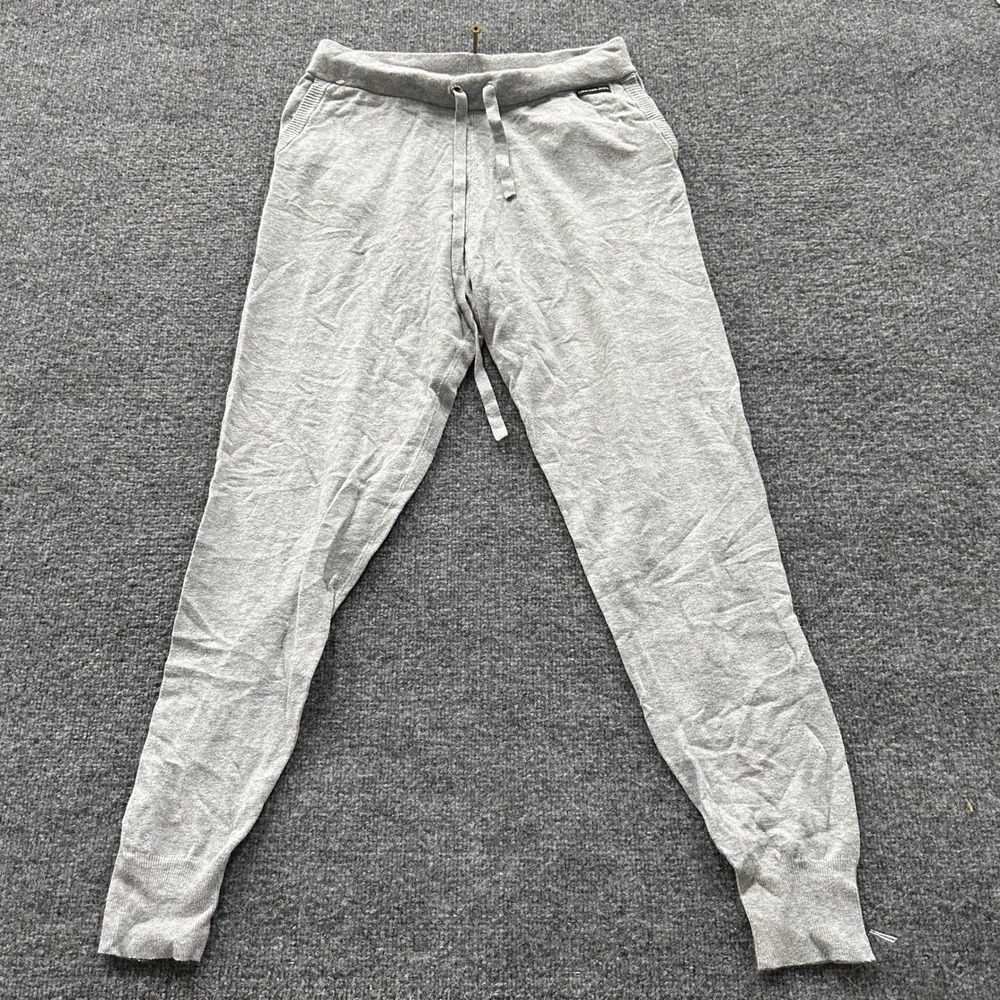 Calvin Klein Jeans Joggers Mens Size S Gray Knit Drawstring Slim Fit Loungewear